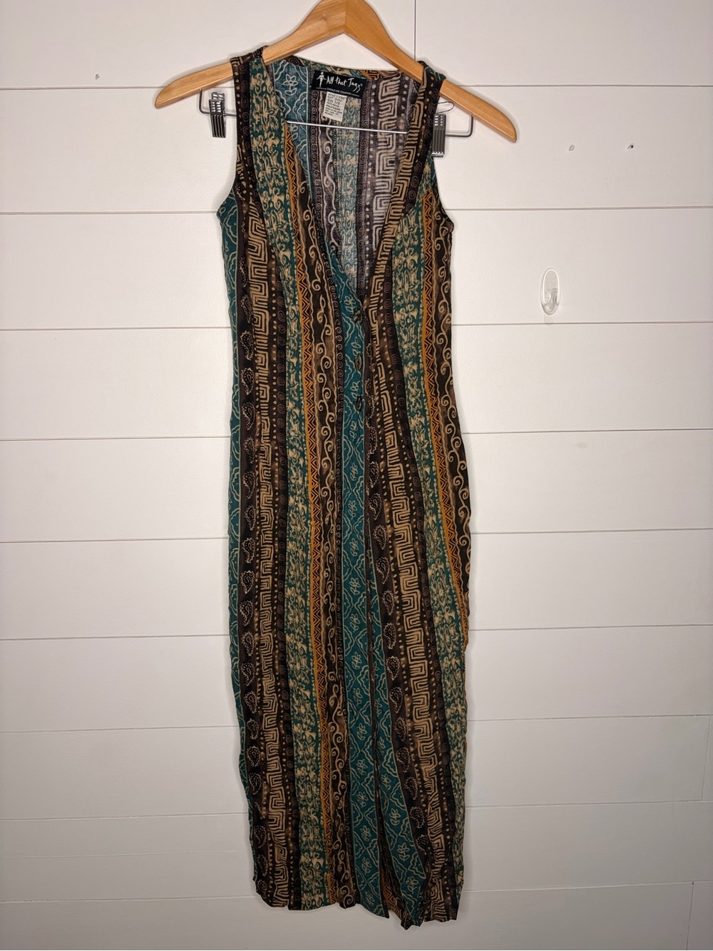 Vintage All That Jazz Maxi Dress Women 7/8 Dark Romantic Floral Rayon Sleeveless